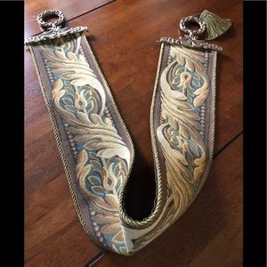 Tapestry bell pull with ornate ends 6X56 in